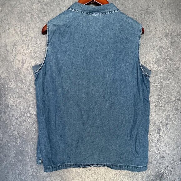 Bobbie Brooks Embroidered Denim Vest, 18W/20W - Picture 3 of 4